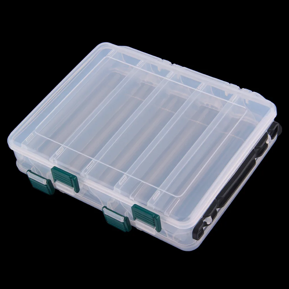 10 отсеков прозрачный пластик портативный размер двухслойная рыболовная