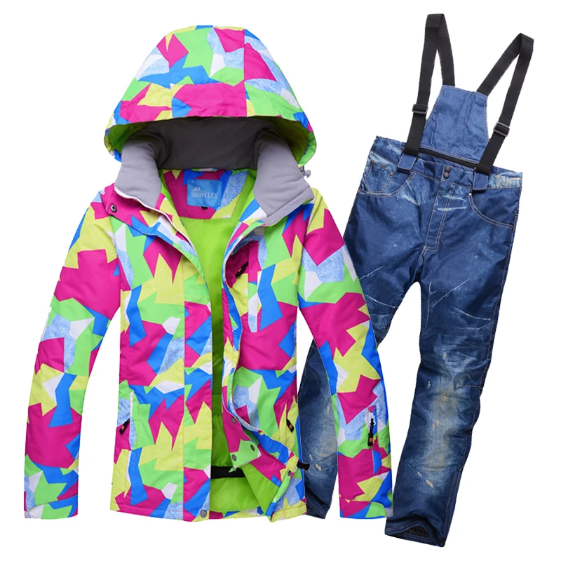 Водонепроницаемая ветрозащитная дышащая женская лыжная куртка и брюки женские