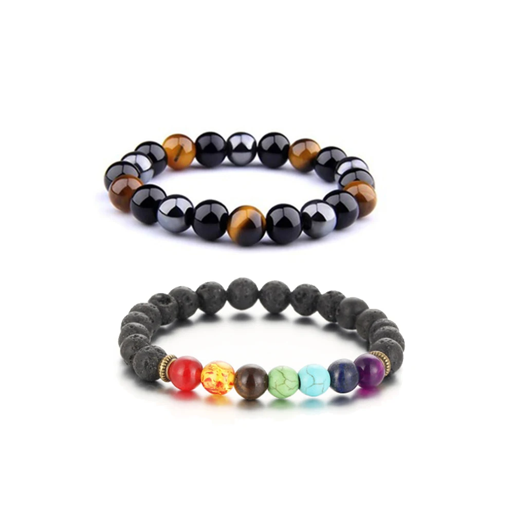 Tiger обсидиановый глаз beads бусы унисекс чакра браслеты для снижения усталости магнитной защиты здоровья женщин ювелирные изделия Hombre