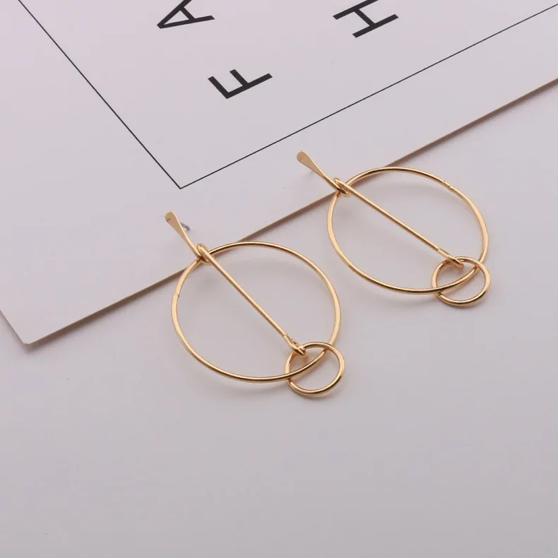 Новые модные женские серьги большой круг Креативный дизайн металлические женские серьги круглые трендовые золотые серьги-кольца ohrrringe joyeria MM-46