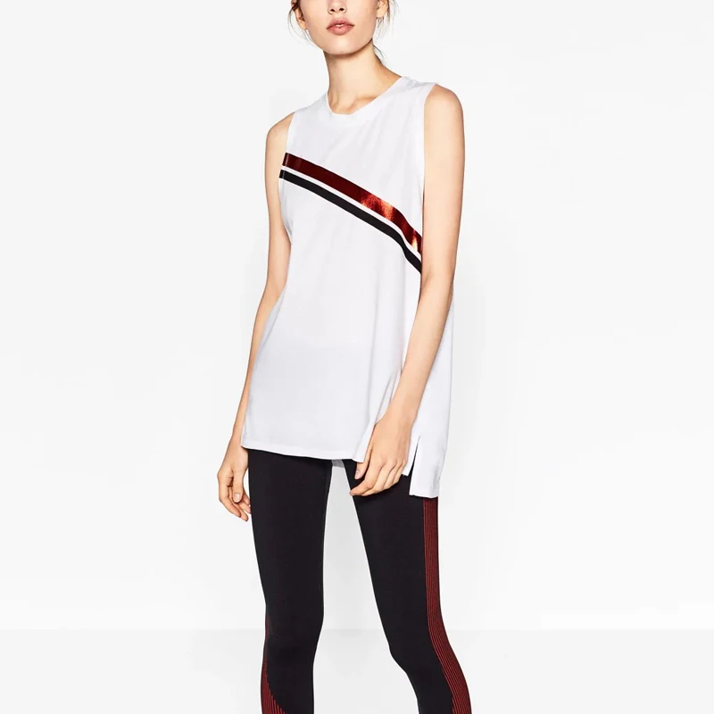 2017 Лето Горячие Продажа Рукавом Красный Черный Полосатый Белая Рубашка Вскользь