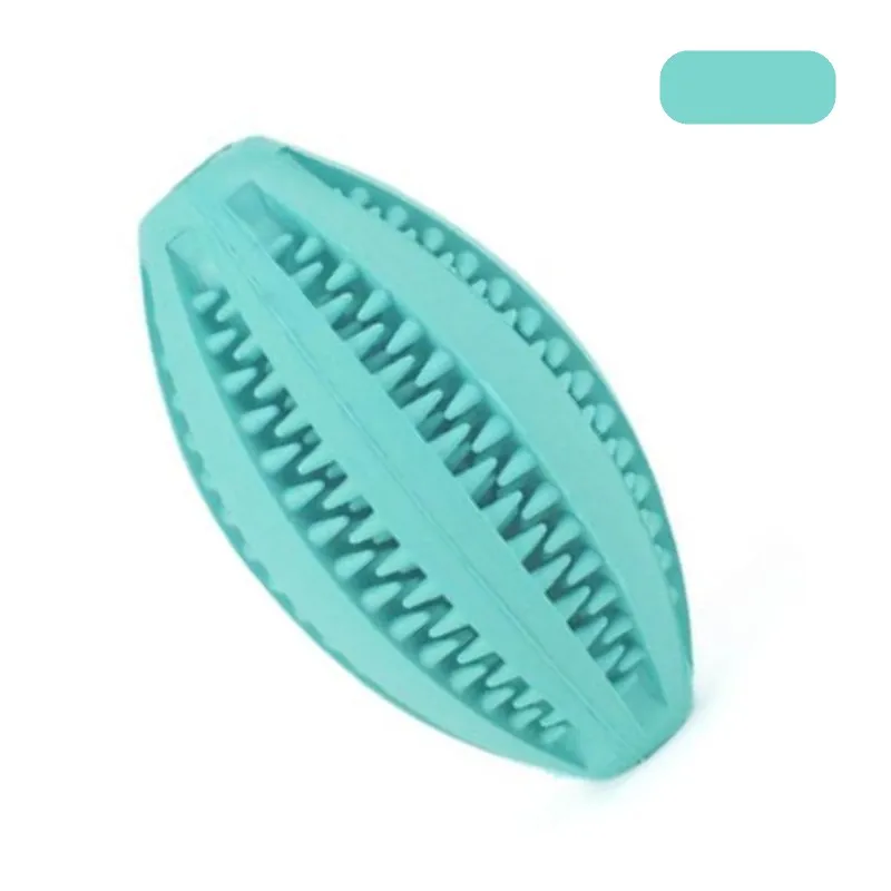 pale blue ПЭТ резиновая игрушка для собаки проливающийся шар шарики оливки Жевательные Зубы чистящий шар еды Забавный интерактивный эластичный шарик - Цвет: pale blue