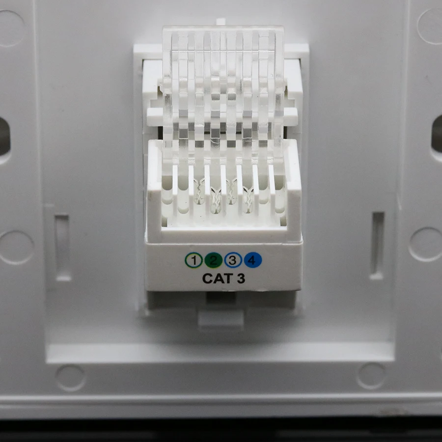 Фото Модульная телефонная розетка xintylink rj11 1 порт cat3 Настенная Лицевая панель без Модульная телефонная розетка xintylink rj11 1 порт cat3 Настенная Лицевая панель без