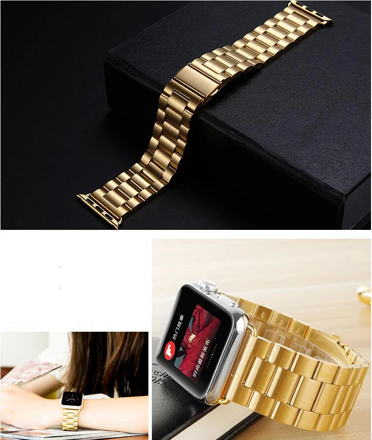 Сталь ремешок для iwatch Apple Watch Serise 1 2 3 Спорт edition 38 мм 42 запястье браслет с адаптером