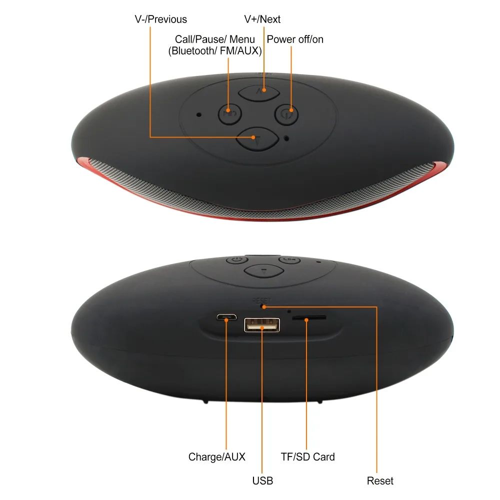 Svpro Регби BT Динамик громкой связи вызовов мини Портативный Беспроводной bluetooth fm