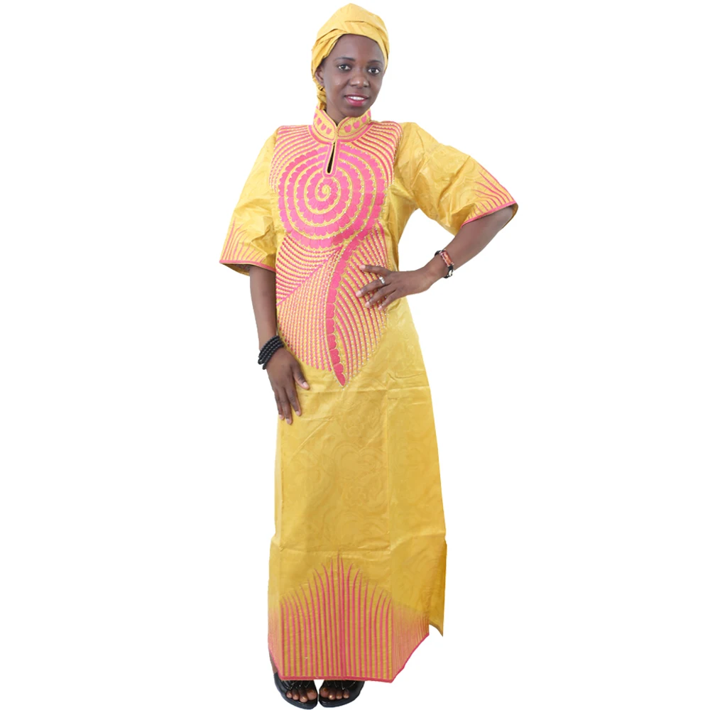 

MD Robe Africaine Femme 2021 Dashiki Ankara Dresses Women Bazin Riche Embroidery Boubou Woman African Turban Ladies Clothing