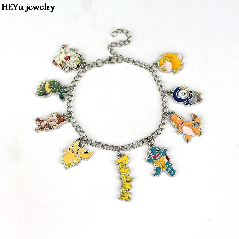 HOT Pokemon Pokeball Charm bracelet DIY Jewelry Maxi Pikachu Accessories Letter Art Image Silver Bracelet for Women Gift | Украшения и