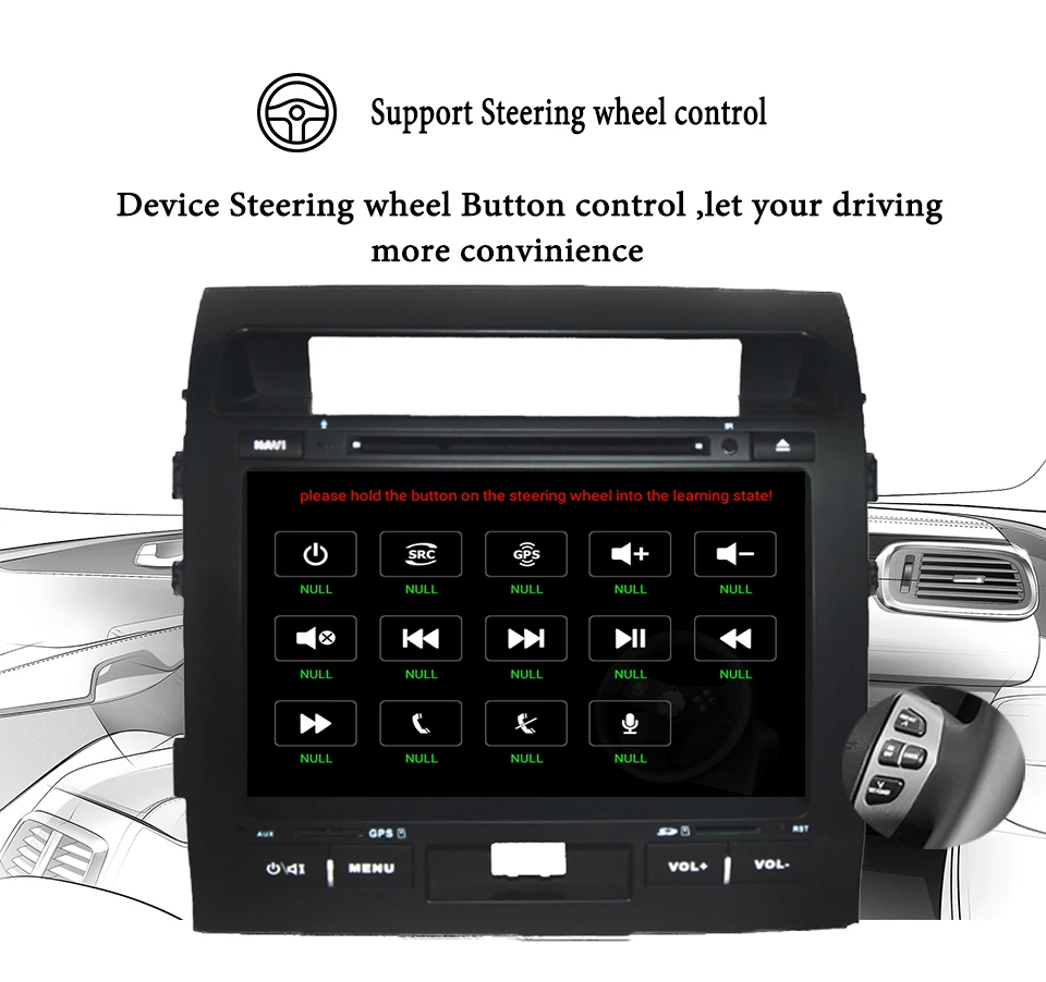 Авторадио 4 Гб ОЗУ + 64 ПЗУ Android 9 0 автомобильный dvd плеер подходит для toyota land cruiser lc200