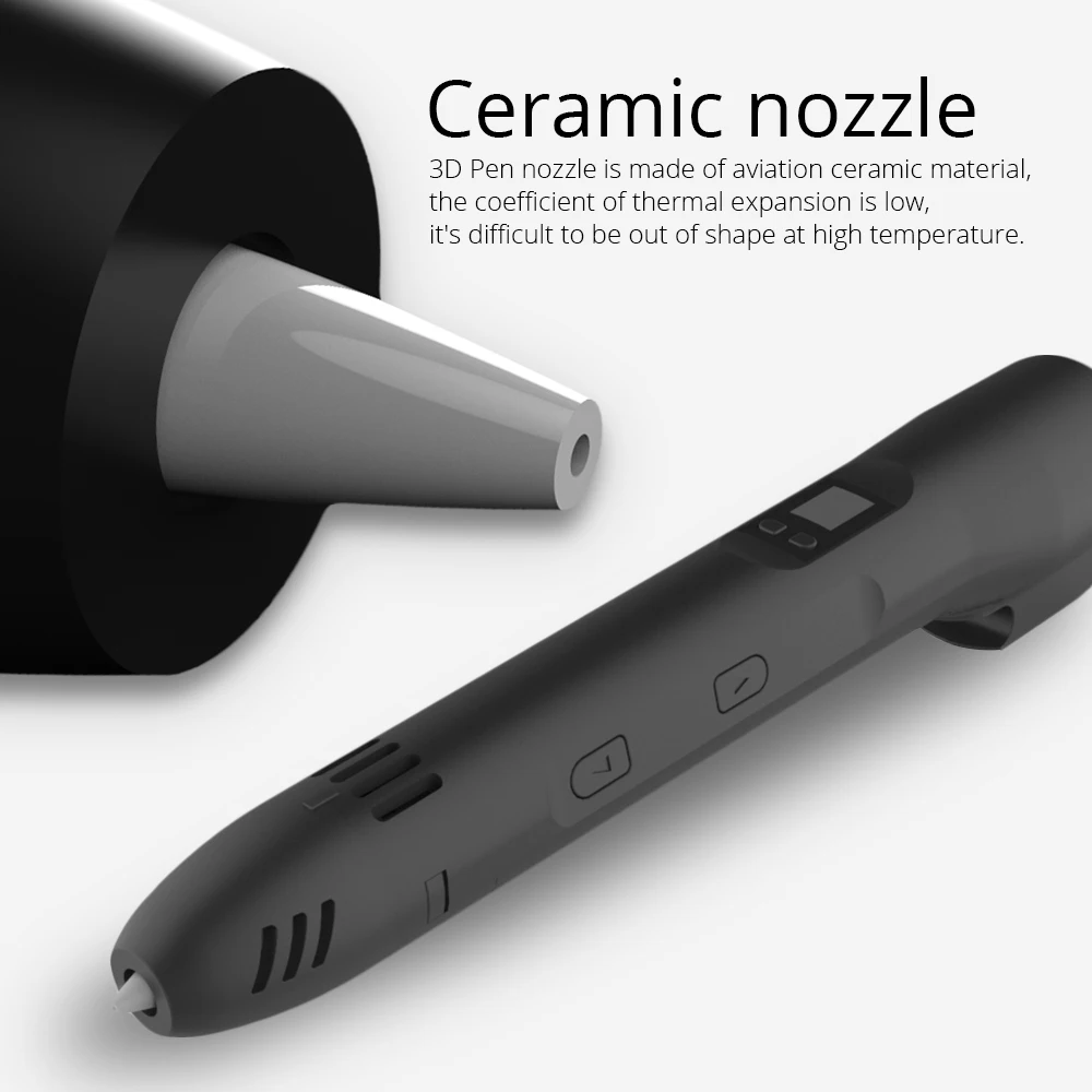 QCREATE QW-012A 3D печатная ручка ЖК-экран Регулируемая температура нагрева 8 скоростей установка совместимая ABS PLA нить