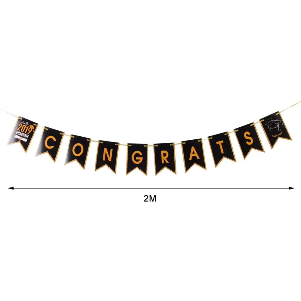 banner D Выпускные вечерние украшения поздравления град баннер фольга, латекс воздушные шары вентилятор фото реквизит медсестры выпускной для - Цвет: banner D