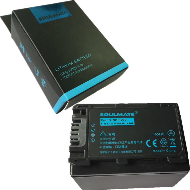 SOULMATE NP-FV70 комплект литиевых батарей NP FV70 цифровой Камера Батарея NP FV70 для sony HDR-CX230 HDR-CX150E HDR-CX170 CX300