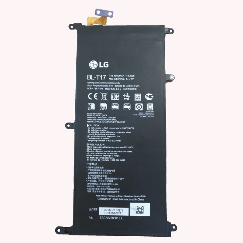 LG BL-T17 планшет Аккумулятор для LG G PAD X 8,3 VK815 VK810 V520 V522 4800mA