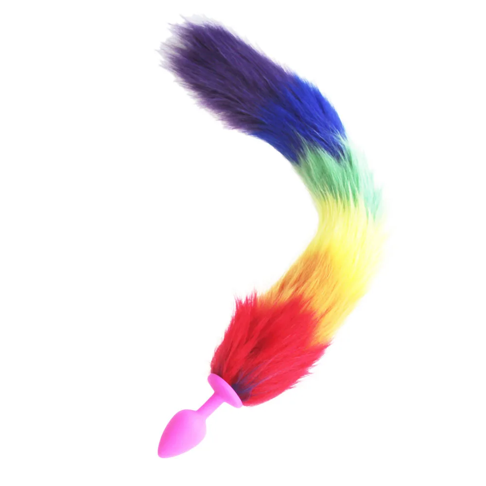 rainbow Fox Tail LGBT Cat TAILS Butt Anal Plug Sex Toy COUPLES Doggy BULLET buttplug G SPOT LOVER Products SEX GAME | Красота и