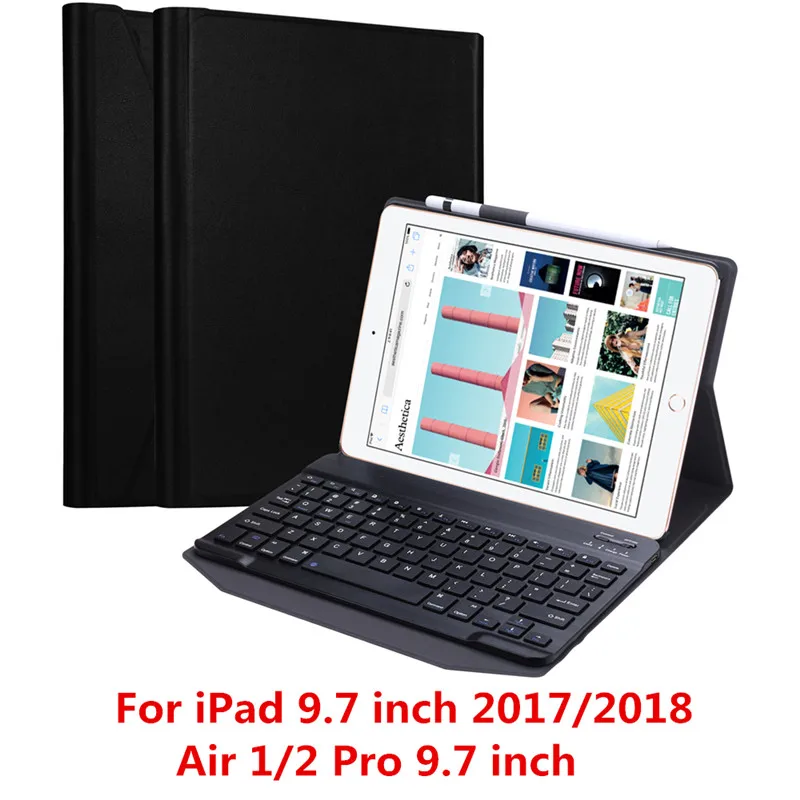 1030-9.7-Black Bluetooth клавиатура чехол для iPad Mini 5 4 3/2/1 Air 1/2 чехол для iPad / 9,7 Pro 10,5 11 дюймов MacBook Air 3 10,5 крышка клавиатуры - Цвет: 1030-9.7-Black