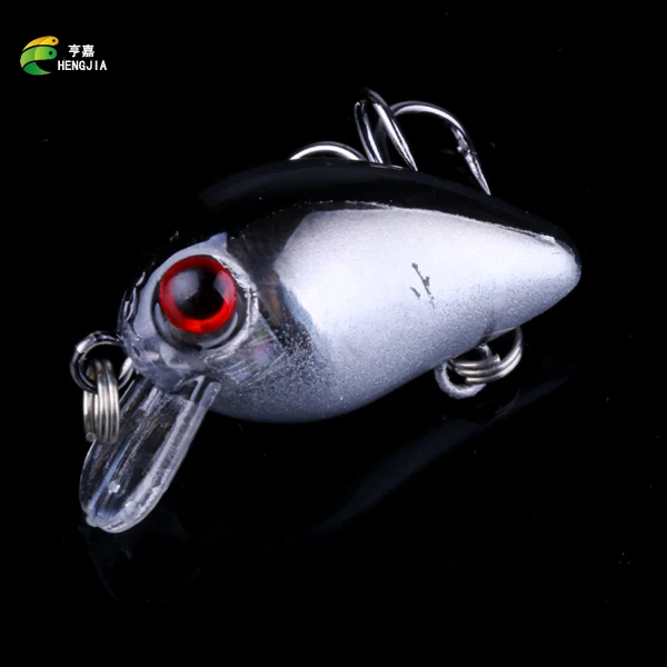 

HENGJIA 5pcs High Quality Fishing lure 3cm 1.5g small Fish bait minnow crankbait surface 6# hook 3D eyes fishing tackle