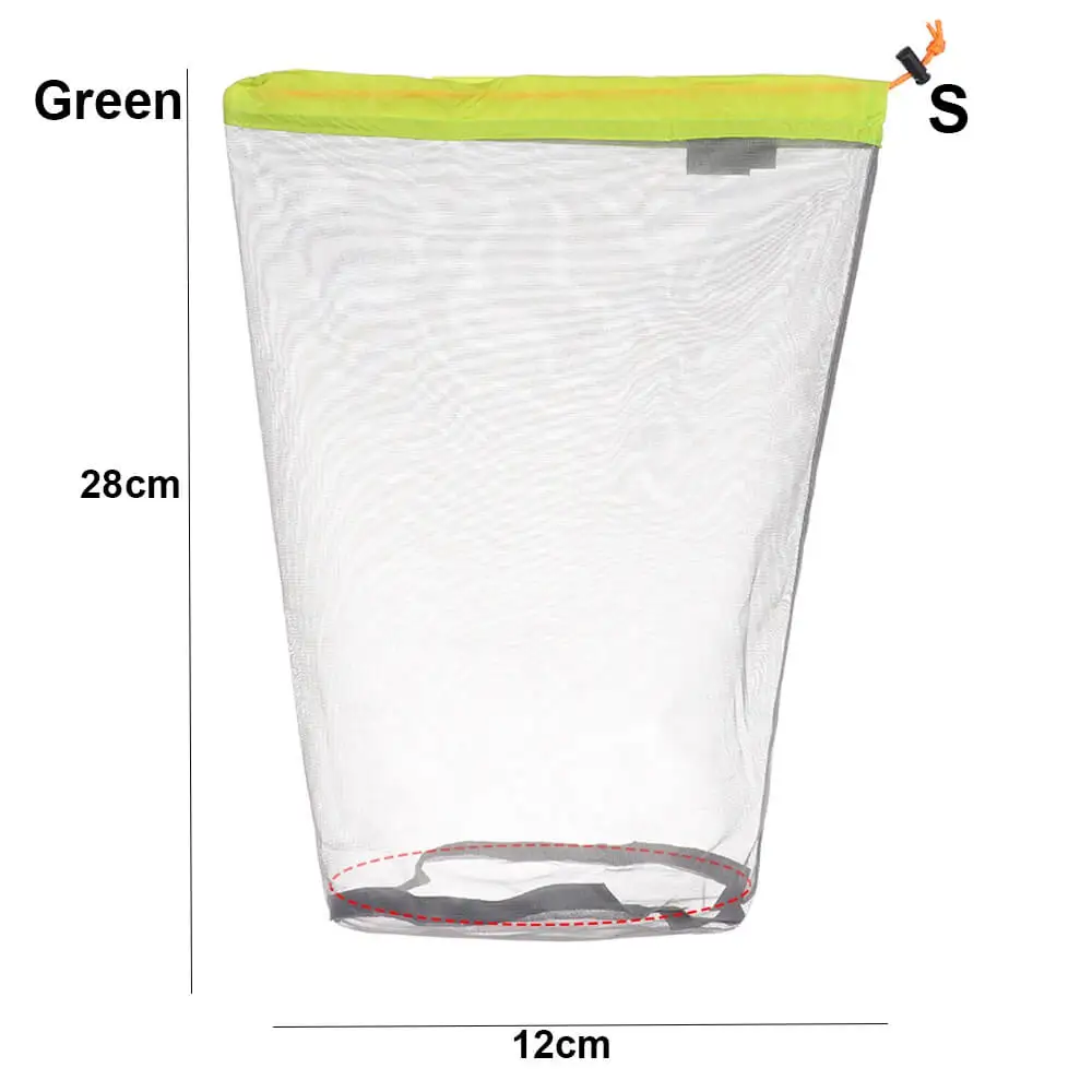 S - green 1 шт., уличный мешок на завязках, сумка для хранения, для кемпинга, спорта, Ультралегкая Сетчатая Сумка для хранения, органайзер для путешествий, инструмент для походов на открытом воздухе - Цвет: S - green