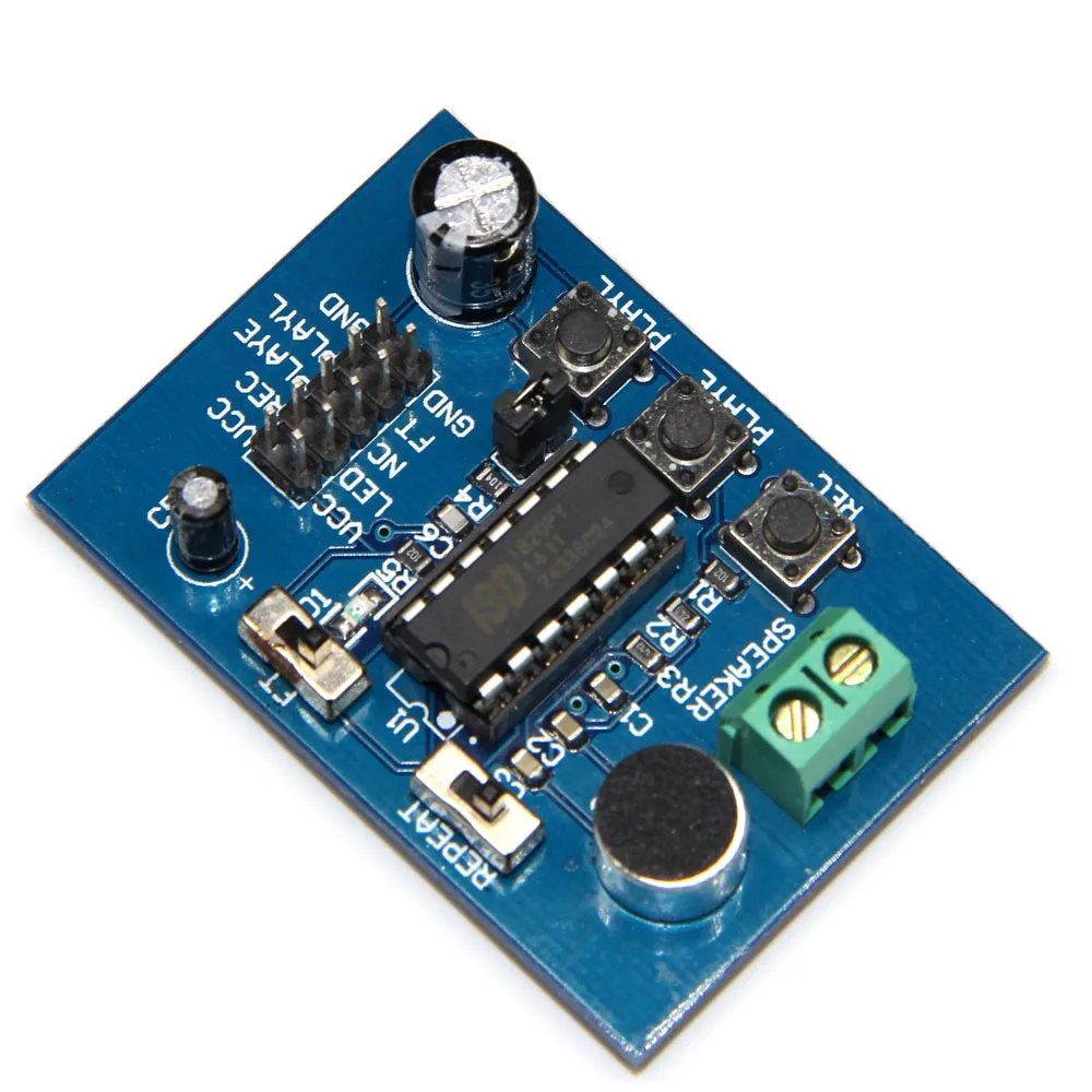 Синий PCB версия ISD1820 модуль голосовой платы (для микрофон) звукозаписи|module board|module