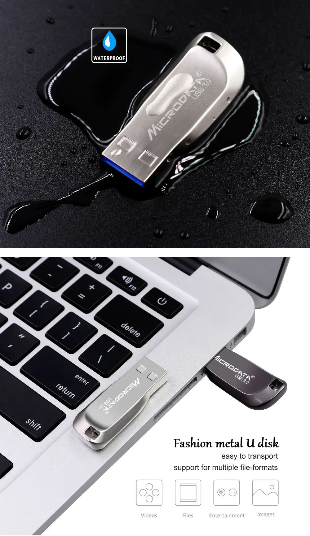 USB 3,0, металлический флеш-накопитель, 32 ГБ, 64 ГБ, 128 ГБ, флеш-накопитель, водонепроницаемый, usb флеш-накопитель, ручка, 16 ГБ, USB флешка, флеш-диск, высокая скорость, USB3.0