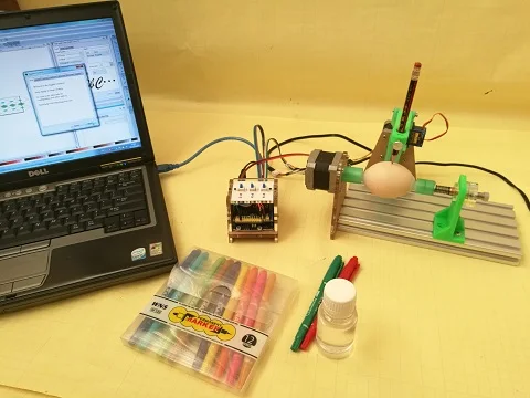 Заказная машина для рисования яиц EggBot простая структура дешевая цена поверхностный плоттер эффективная область рисования: 3200* 800pix