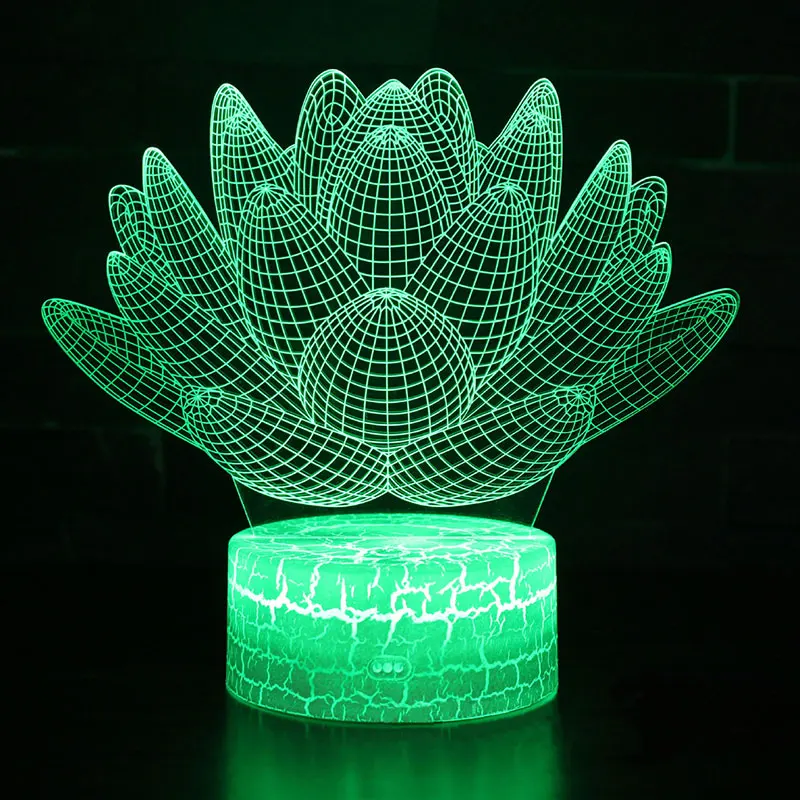 

Creative lotus theme 3D Lamp LED night light 7 Color Change Touch Mood Lamp Christmas present Dropshippping