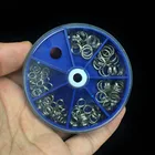 116 шт. рыболовные разрезные кольца для кривошипа, жесткая приманка, серебряная, нержавеющая сталь, 6 размеров, двойная петля, разрезной инструмент для ловли карпа, рыболовные принадлежности