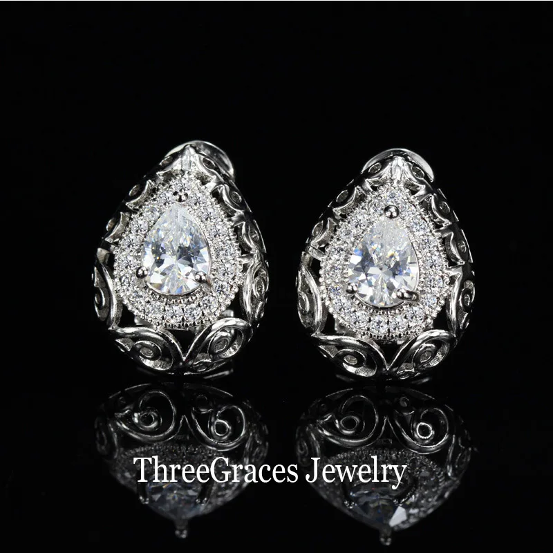 ThreeGraces Винтаж благодаря открытому силуэту роскошные циркония светильник синий