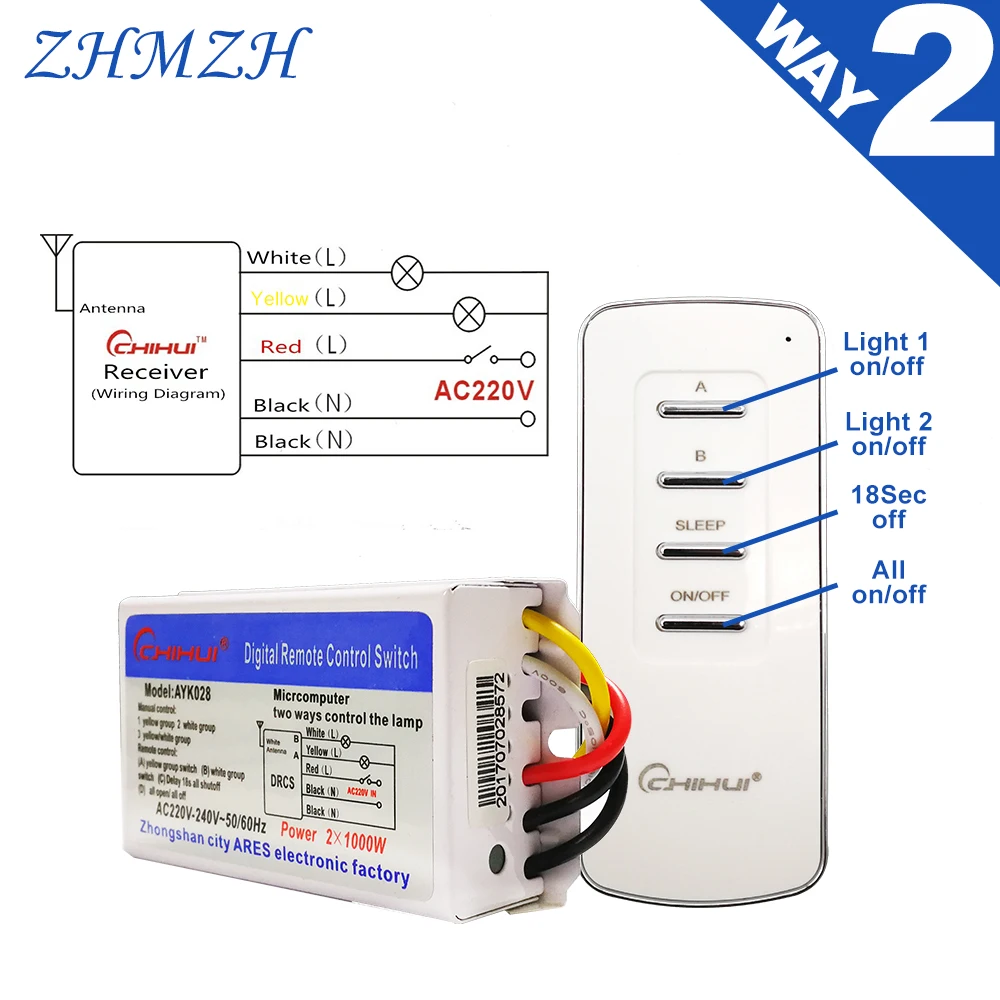 CHIHUI AC 220 240 В 4 сторонний 5 секционный вкл./выкл. Умный цифровой беспроводной пульт