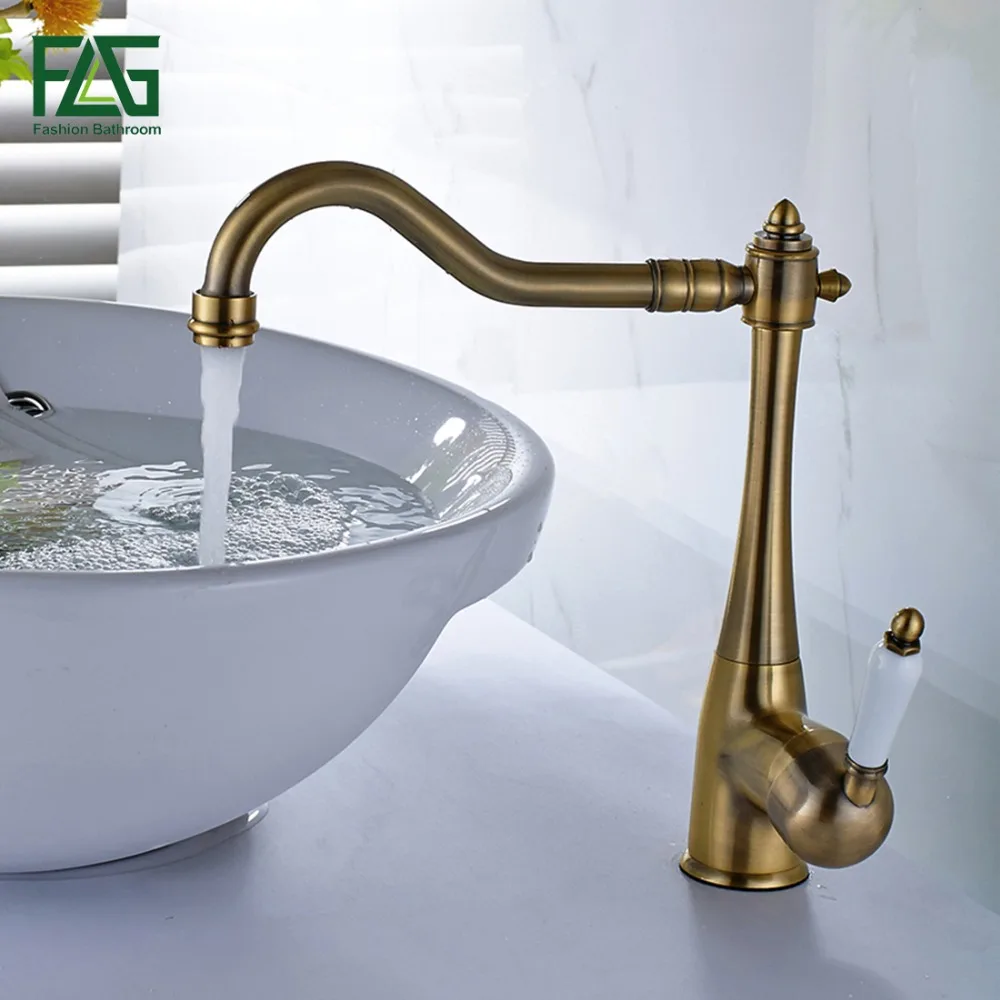 FLG смеситель для раковины из матового никеля холодной и горячей воды с одной