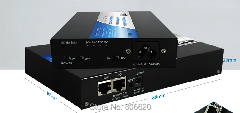 Мини-портативный UPS с 15/24VDC POE(питание по Ethernet) и 9/12VDC интерфейс макс 36 Вт Выход и 8800 мАч литиевая батарея Встроенный