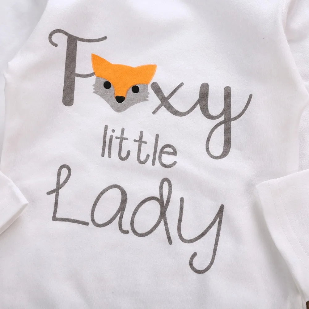 Puseky/комплект хлопковой одежды с принтом лисы для малышей комбинезон длинными