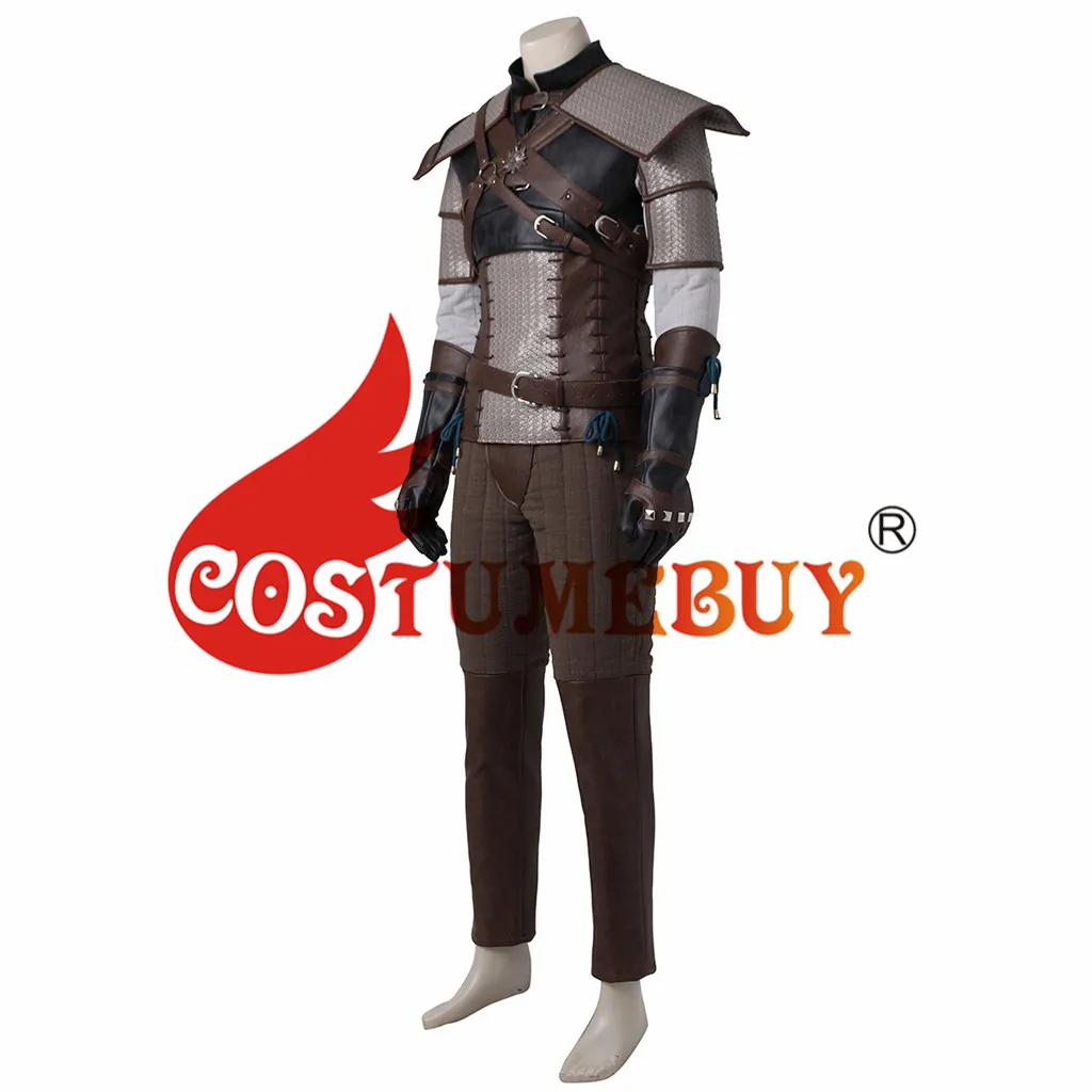 CostumeBuy игра Дикая Охота гералт ривии костюм для взрослых в средневековом стиле мужской Рыцарь Haloween костюм L920