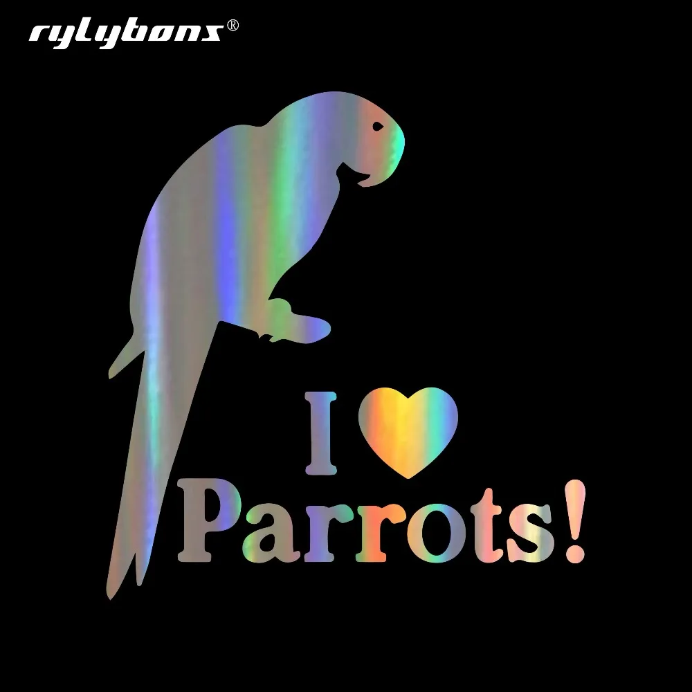 Rylybons I Love попугаи наклейки и для автомобиля Стайлинг автомобильных аксессуаров