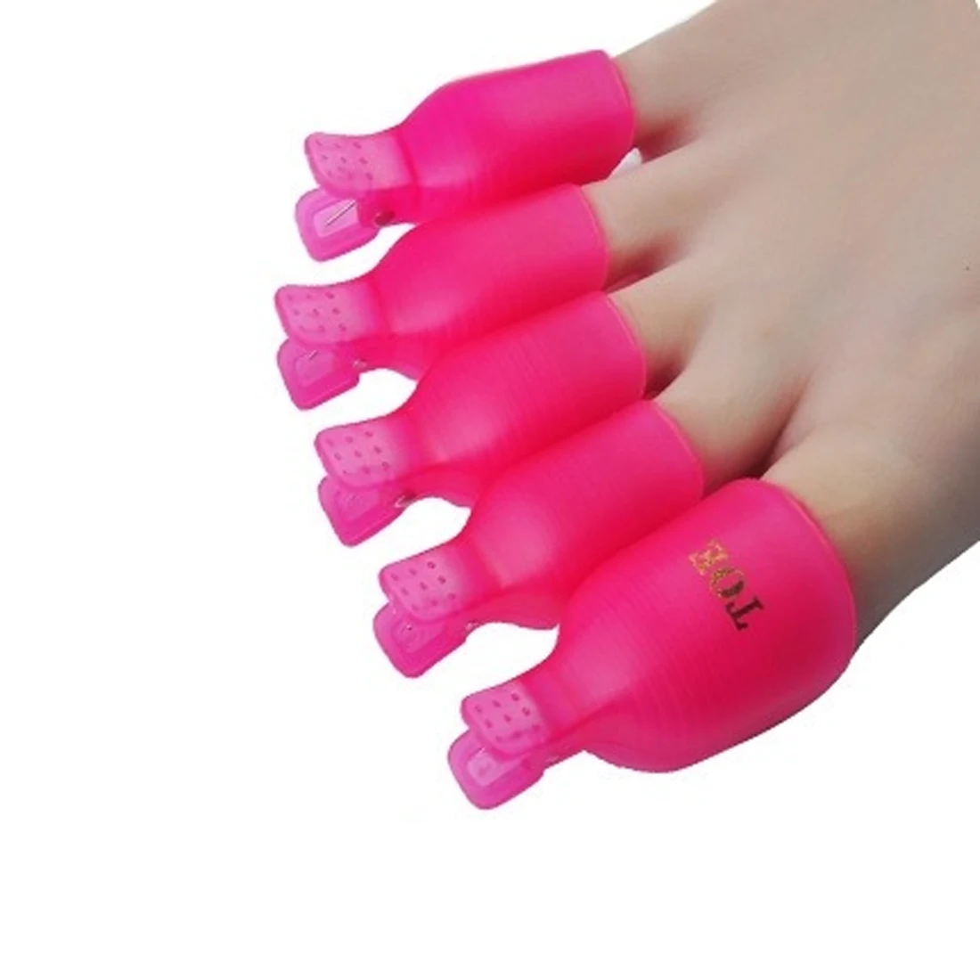 Топ продаж 5 шт пластиковые ноги носок дизайн ногтей замочить колпачок клип