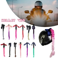 helmet twist braids motorcycle ponytail dirty gradient ramp pig tail hair punk free style biker helmet decoration with suction