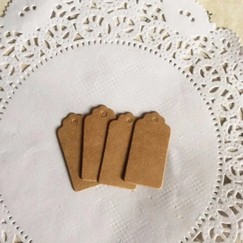100 шт./упак. 5x3 см бирки из крафт-бумаги коричневая бумажная этикетка закладка для