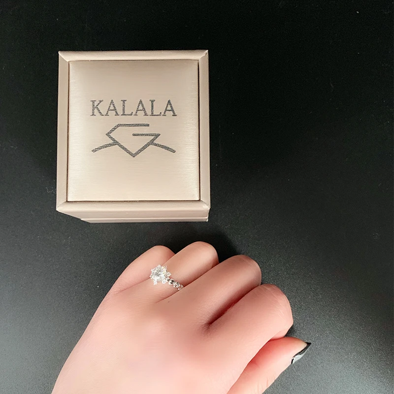 Кольцо из белого золота 18 К 1ct 2ct 3ct с круглой огранкой, классическое роскошное кольцо из муасанита, кольцо с бриллиантом украшения, свадебное кольцо, отличный крой