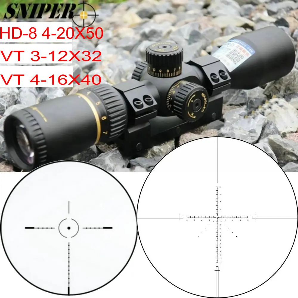 Снайпер VT 3 12X32 / HD 8 4 20X50 16X40 первое фокусное расстояние прицел винтовки окулярный