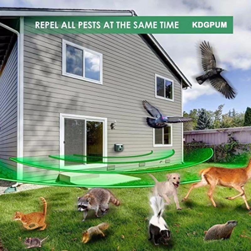 

Ultrasonic Animal Repeller Outdoor Repellents Waterproof Pest Repeller Sensor Sonic Alarm Animal Deterrent Intelligent Remote