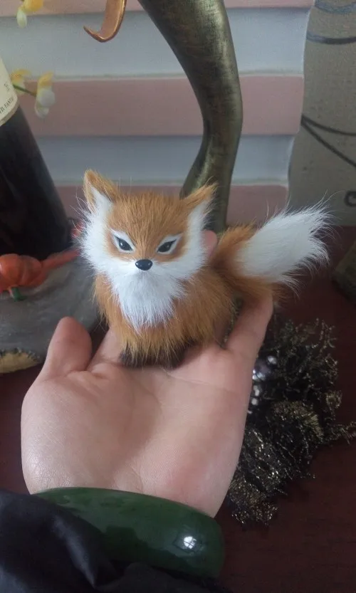 Маленькая имитация лисы мини реалистичная модель коричневой подарок для