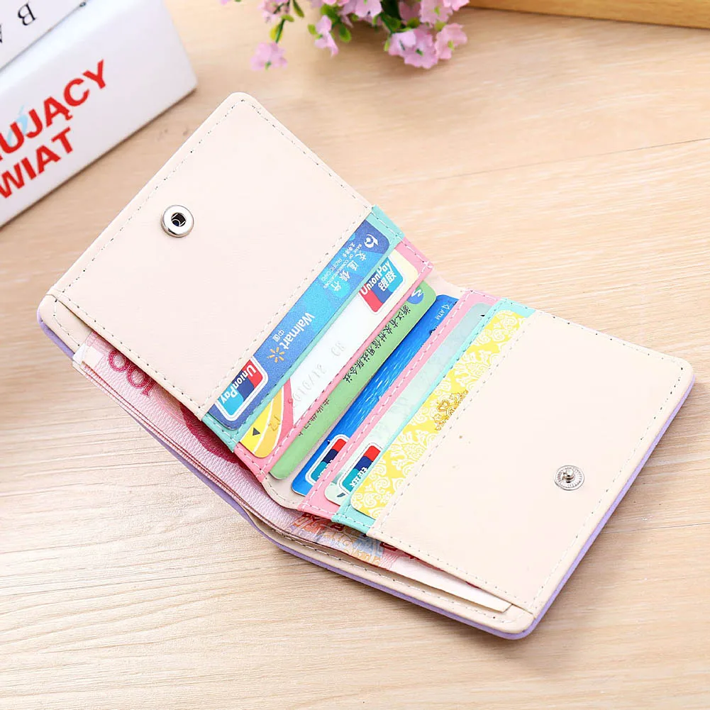 Модные короткие кошельки для женщин Дамский бумажник с надписью кожаный