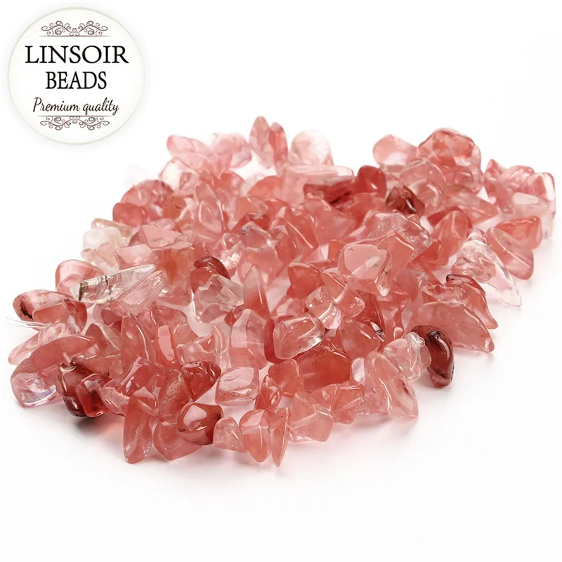 

1Strand/lot 80cm Approx31.5" 8-12mm Natural Crystal Gems Watermelon Red Tourmaline Beads Jewelry DIY Stone Chips F1886