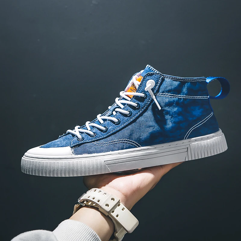 2019 Hot Men Shoes Fashion Denim High Tops Sneakers Autumn Footwear For Man New Casual | Обувь