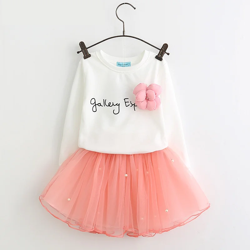 Комплект одежды для девочек осень 2018 Moda Infantil детская одежда малышей футболка с