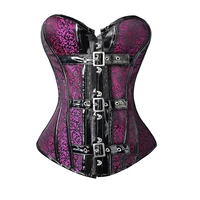 s xxl steampunk corset gothic women sexy lingerie purple front clasp corsets and bustiers overbust corsets body shaper corselet