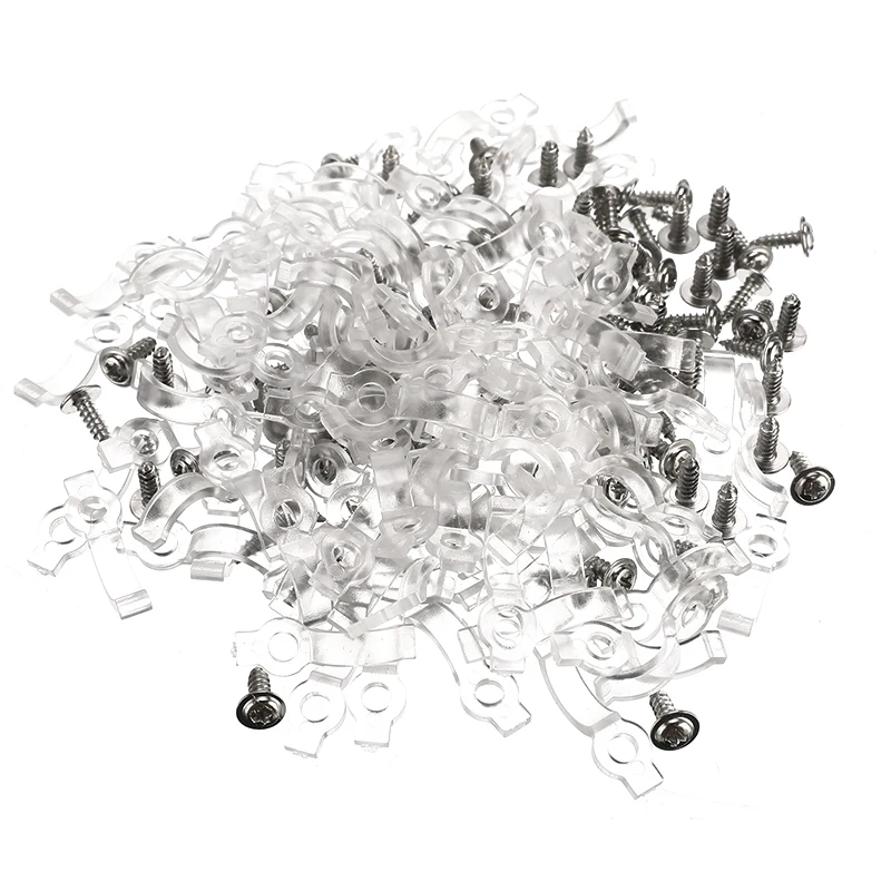 100Pcs Mounting Bracket 10mm Fixing Clip For 5050 5630 LED Strip Light With Screws Dropshipping