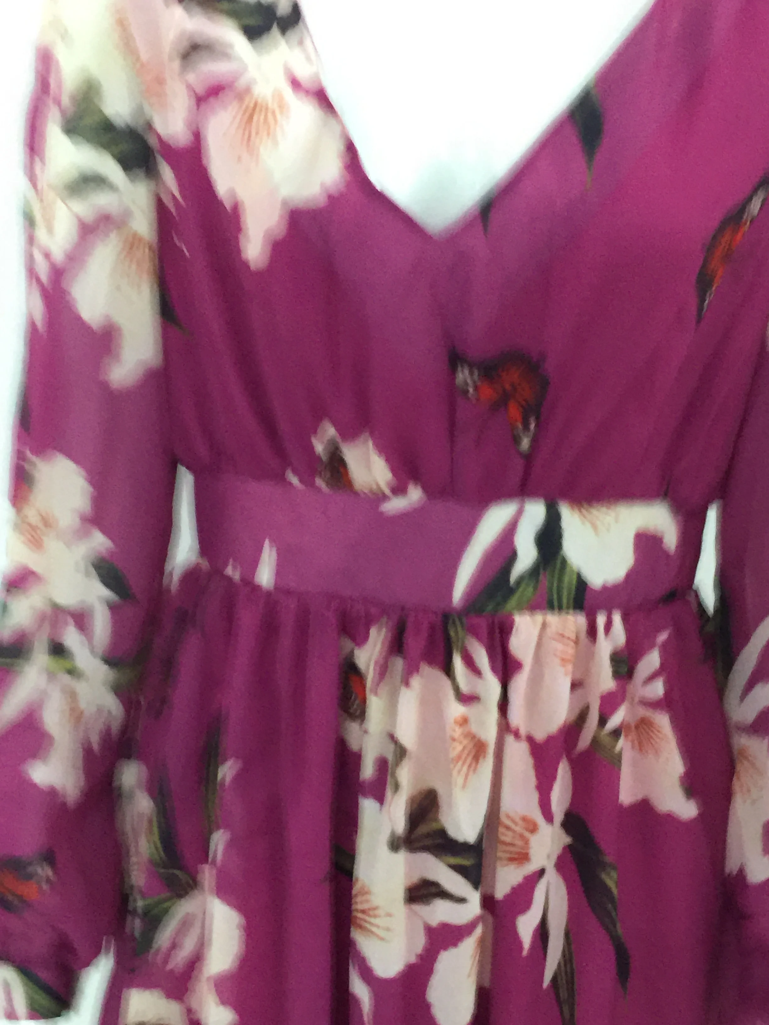 Женское платье-макси с цветочным принтом летнее пляжное платье длинным рукавом и