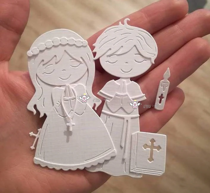 Piggy Craft metal cutting dies cut die mold 2019 Boy girl praying Scrapbook paper craft knife mould blade punch stencils | Дом и сад