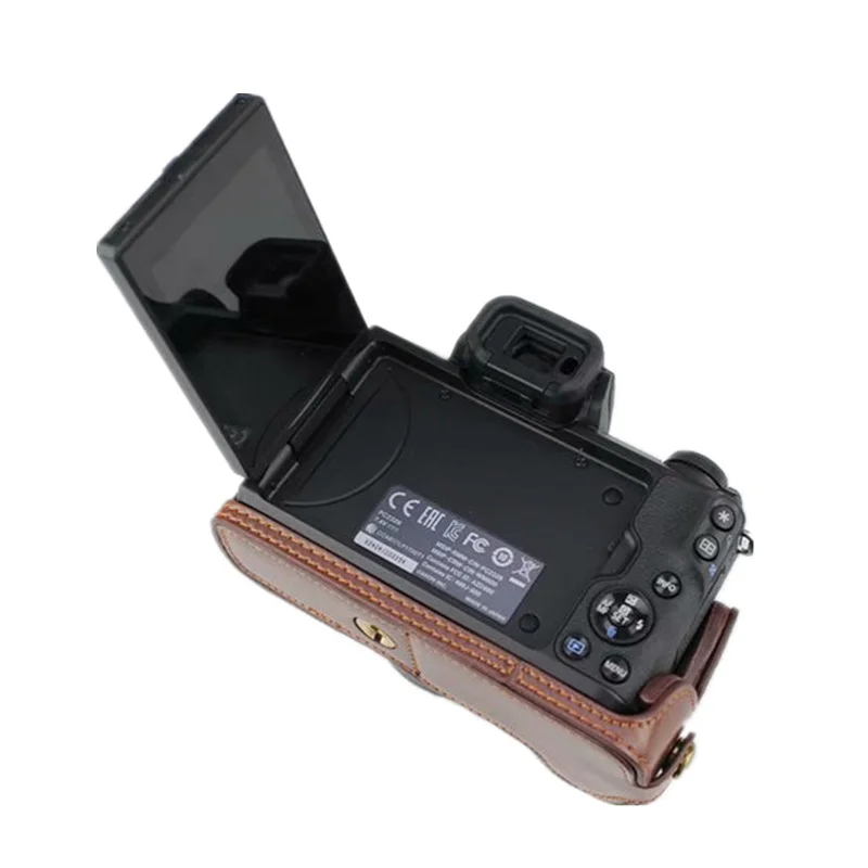 Черный/коричневый/кофейный полубоди чехол из искусственной кожи для Canon EOS M50
