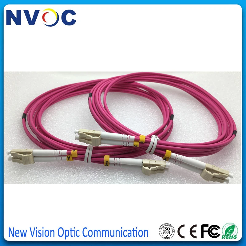 10 шт./лот 3 метра LC/UPC OM4 дуплекс 0 мм LSZH PinkJacket fiberпатч корд LC Multi Mode(OM3 550/OM4) DX 3M Fiber