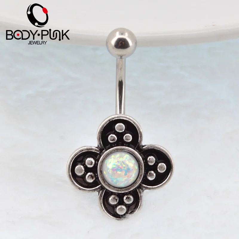 Женское кольцо для пупка украшение живота с фиолетовым/белым опалом|navel belly